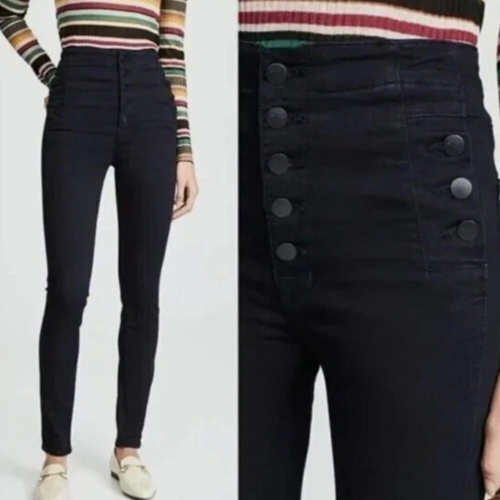 J Brand Natasha in Bluebird Sky High Skinny Button Fly Stretch Jeans Size 30